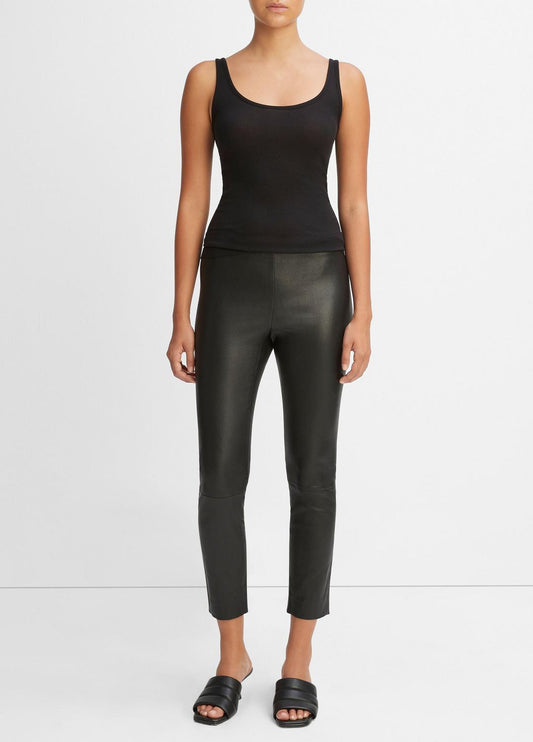 VINCE Women Leather Legging in Leggings BLACK