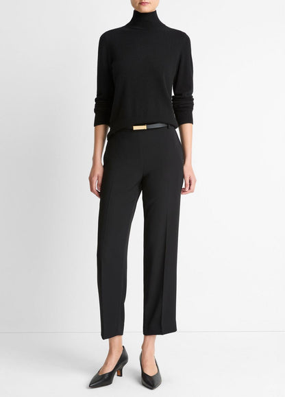 VINCE Women Crepe Tapered Pull-On Pant in Trousers BLACK