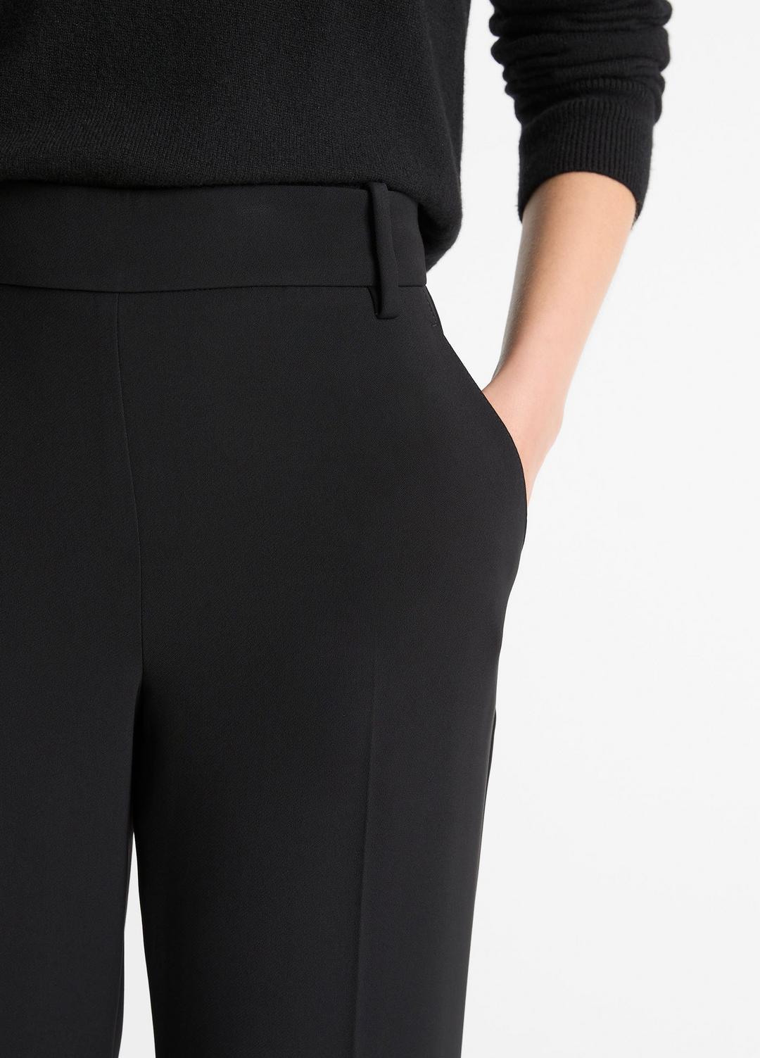VINCE Women Crepe Tapered Pull-On Pant in Trousers BLACK