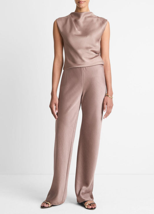 VINCE Women Colette High-Rise Fluid Satin Bias Pant in Trousers MAUVE LILAC