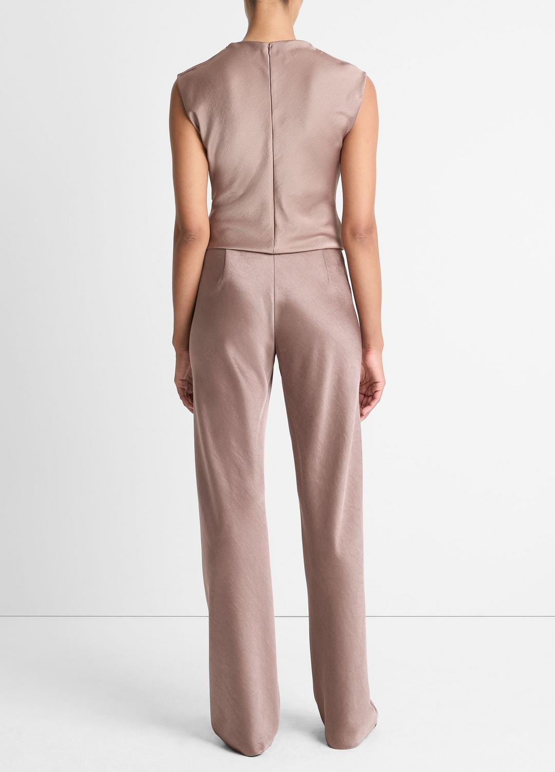 VINCE Women Colette High-Rise Fluid Satin Bias Pant in Trousers MAUVE LILAC