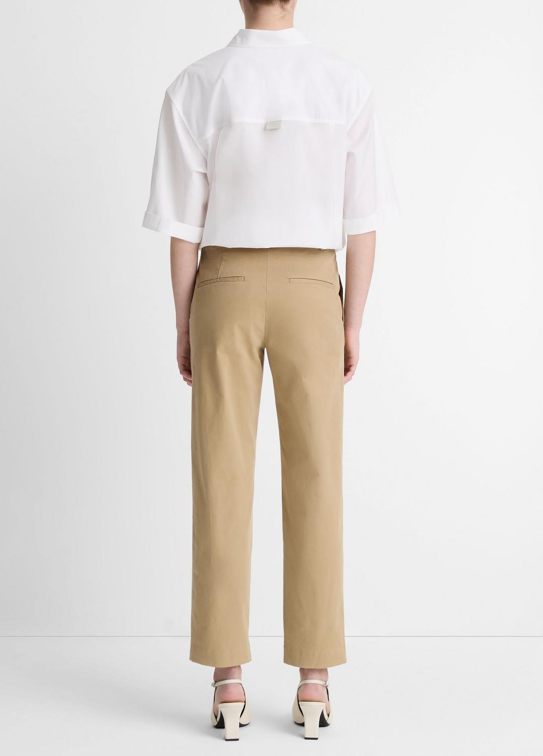 VINCE Women Avery Mid-Rise Italian Stretch-Cotton Chino Pant in Trousers DESERT