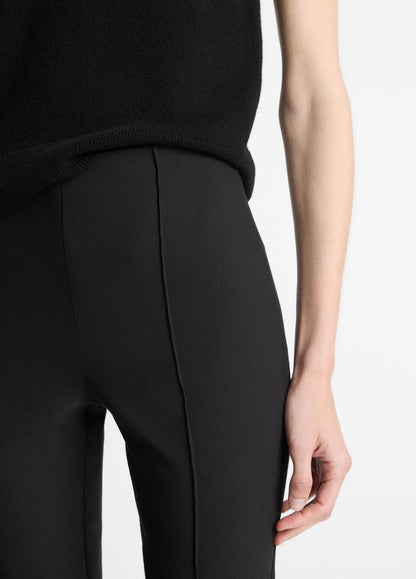 VINCE Women Niki Mid-Rise Pintuck Crop Flare Pant in Trousers BLACK