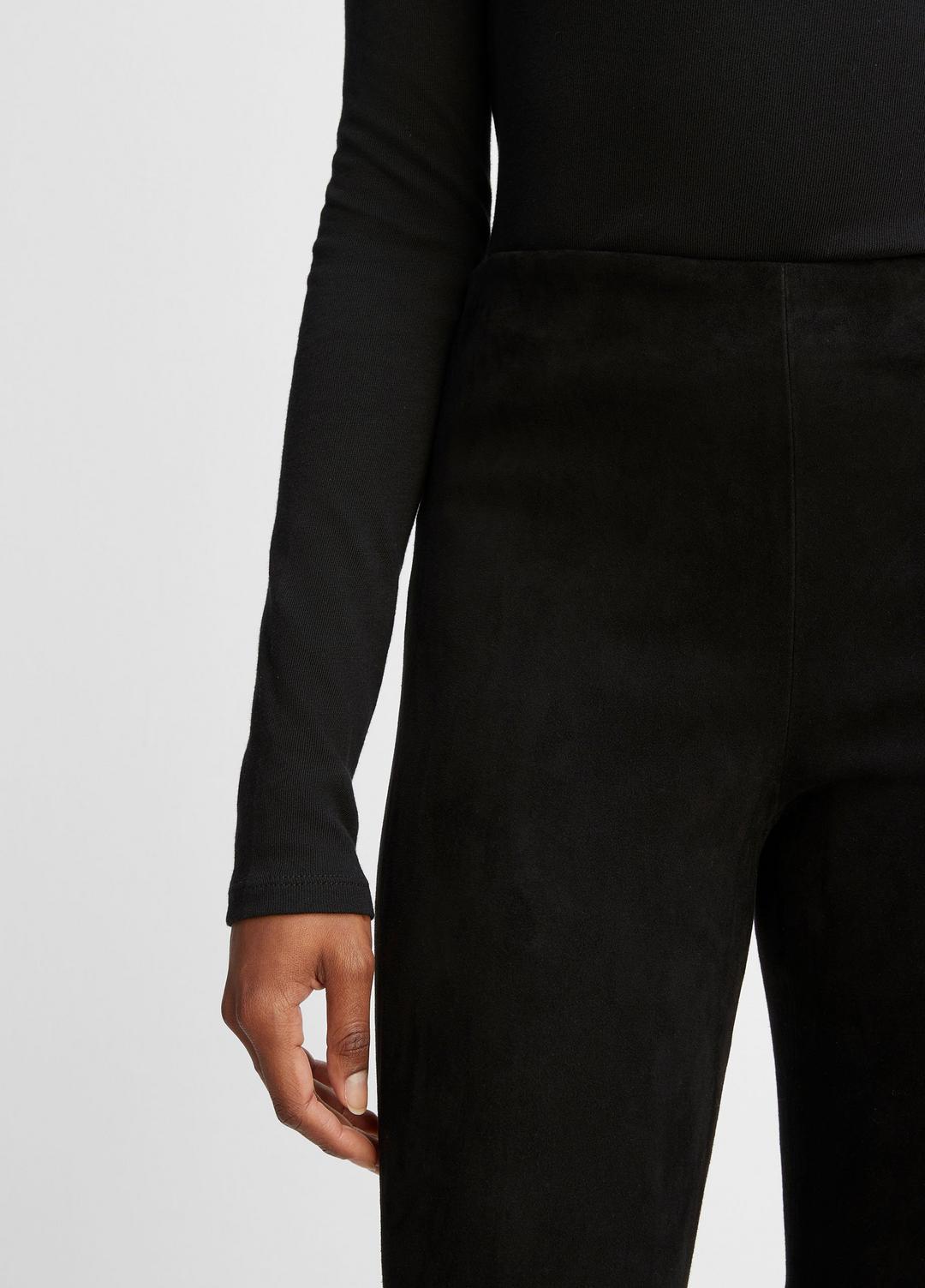 VINCE Women Stretch-Suede Cropped Flare Legging in Leggings BLACK