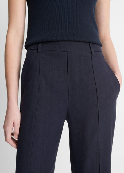 VINCE Women Grace Mid-Rise Linen-Blend Pull-On Pant in Trousers COASTAL BLUE