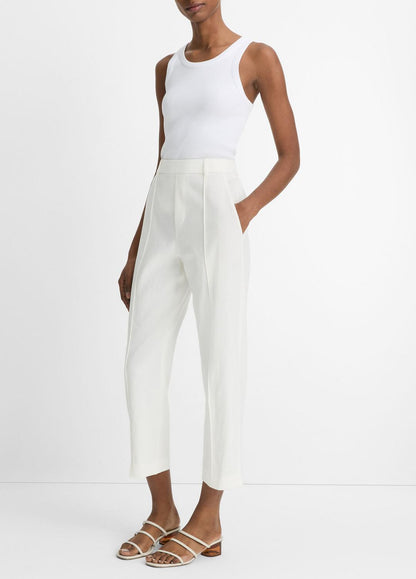 VINCE Women Grace Mid-Rise Linen-Blend Pull-On Pant in Trousers OFF WHITE