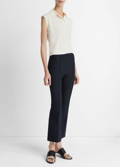 VINCE Women Niki Mid-Rise Pintuck Crop Flare Pant in Pants COASTAL BLUE