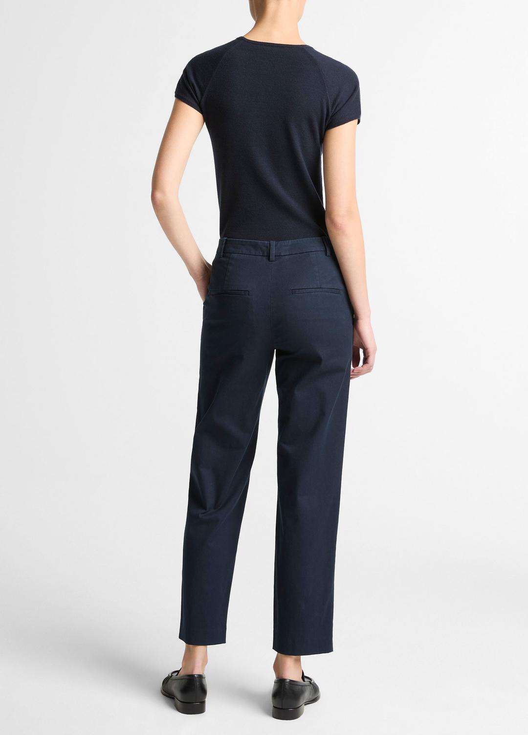 VINCE Women Avery Mid-Rise Italian Stretch-Cotton Chino Pant in Trousers COASTAL BLUE