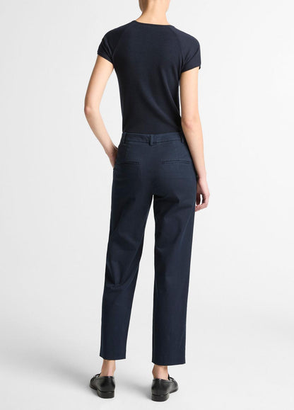VINCE Women Avery Mid-Rise Italian Stretch-Cotton Chino Pant in Trousers COASTAL BLUE