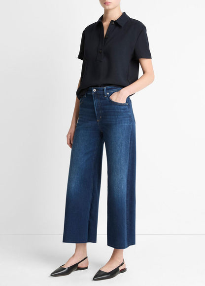 VINCE Women Citizens of Humanity Lyra Wide-Leg Crop Clean-Hem Jean in Denim DAKOTA