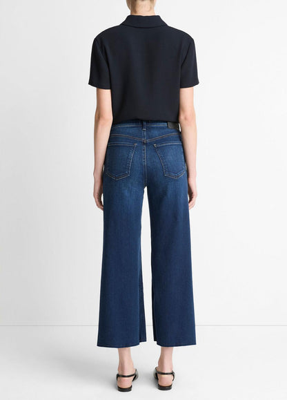 VINCE Women Citizens of Humanity Lyra Wide-Leg Crop Clean-Hem Jean in Denim DAKOTA