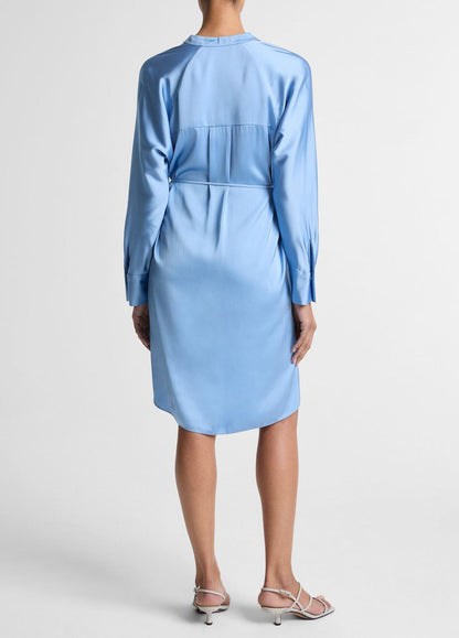VINCE Women Matte Satin Band-Collar Dress in Dresses HYDRA