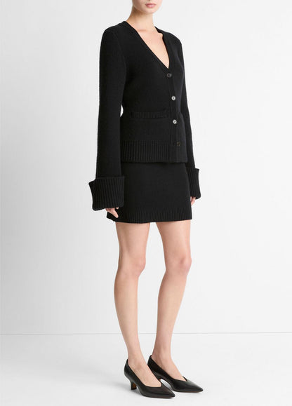 VINCE Women Double-Face Wool & Cashmere-Blend Mini Skirt in Skirts BLACK