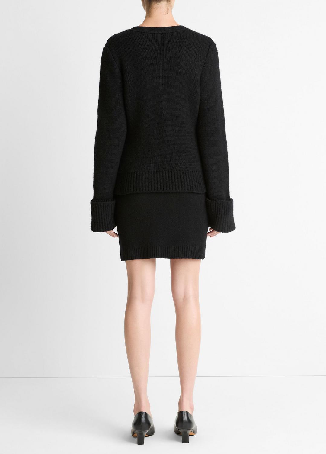 VINCE Women Double-Face Wool & Cashmere-Blend Mini Skirt in Skirts BLACK