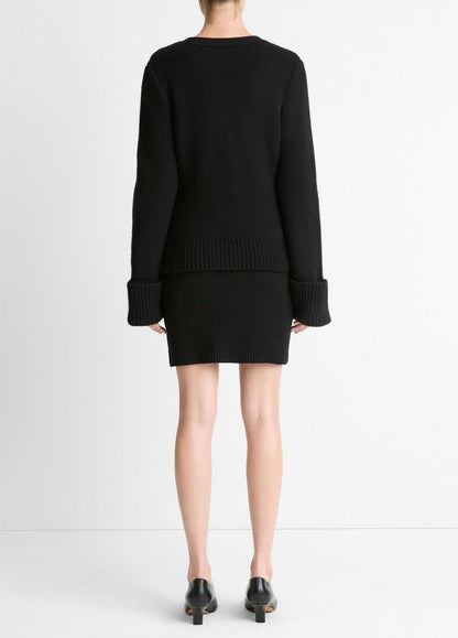 VINCE Women Double-Face Wool & Cashmere-Blend Mini Skirt in Skirts BLACK