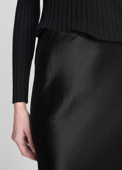 VINCE Women Satin Maxi Skirt in Skirts BLACK