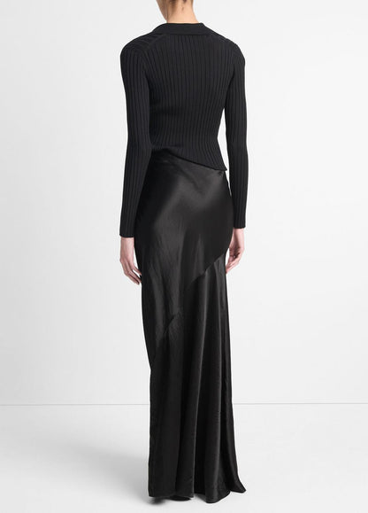 VINCE Women Satin Maxi Skirt in Skirts BLACK