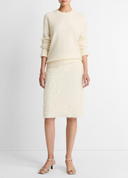 VINCE Women Feathery-Fringe Knee Skirt in Skirts LIGHT CREAM