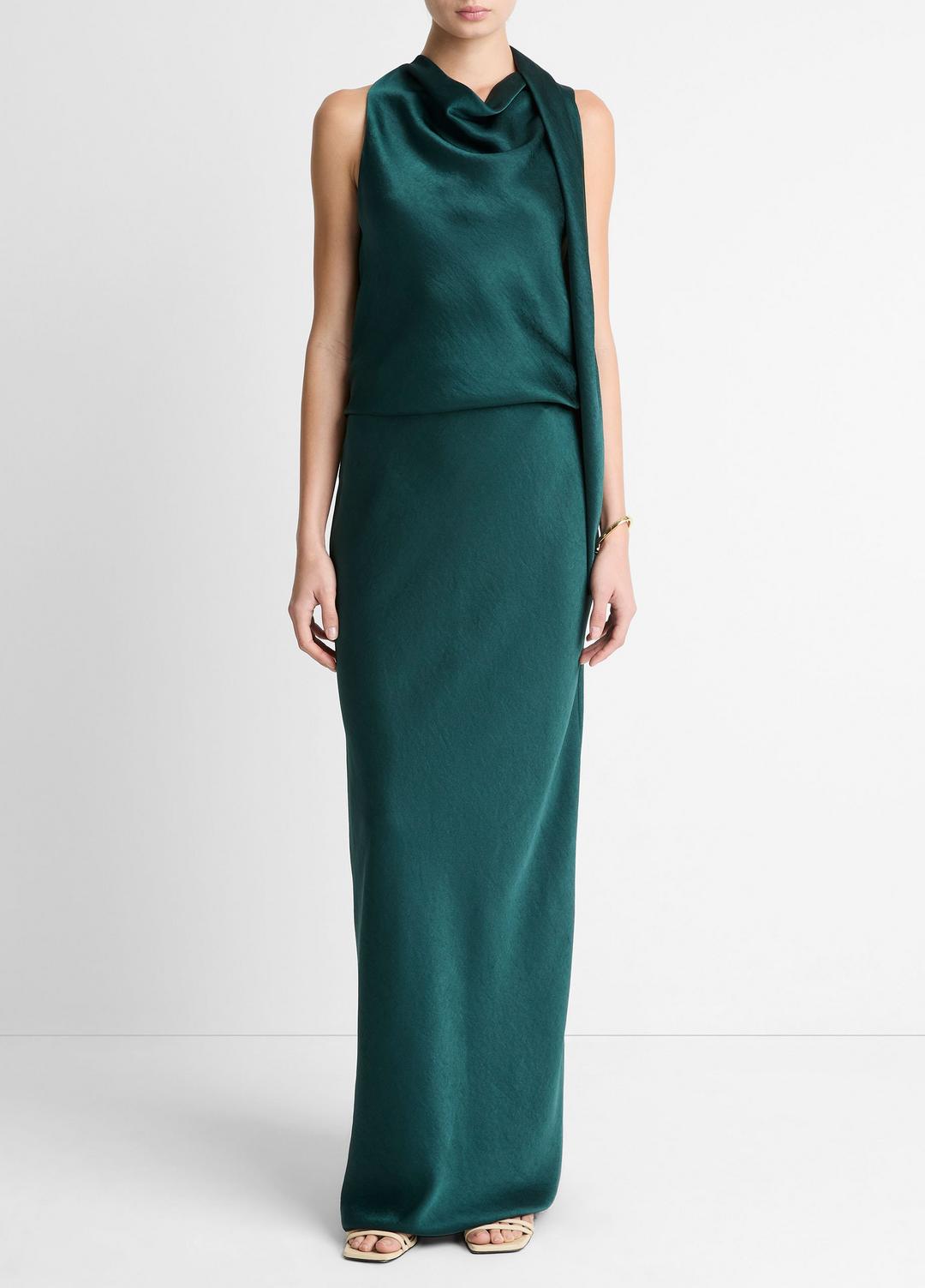 VINCE Women Satin Bias Column Skirt in Skirts JUNIPER