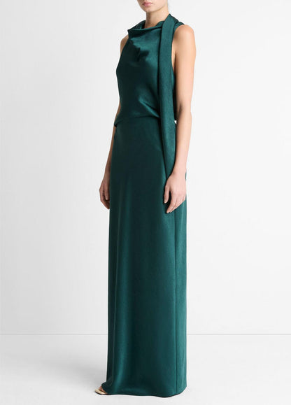 VINCE Women Satin Bias Column Skirt in Skirts JUNIPER