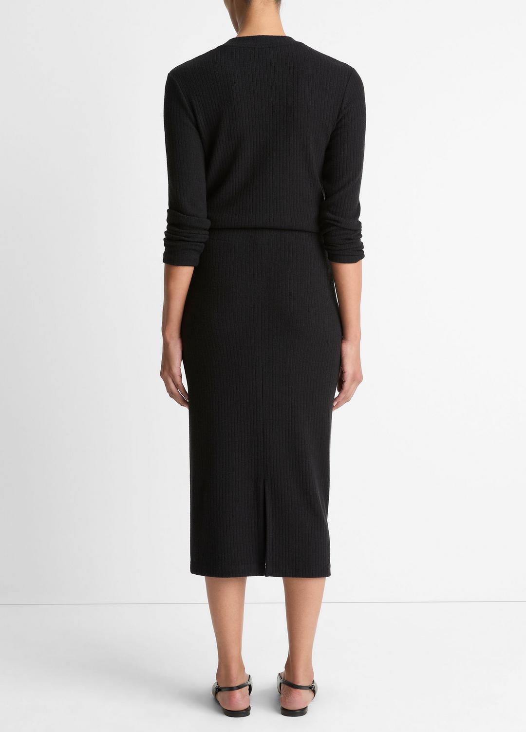 VINCE Women Cozy Rib Midi Skirt in Skirts BLACK