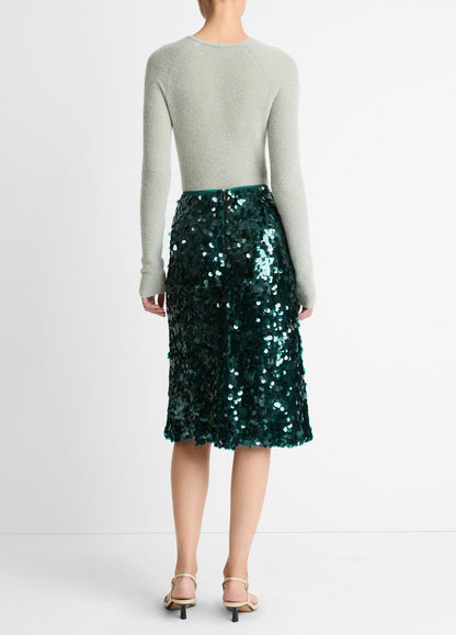 VINCE Women Paillette Bias Skirt in Skirts JUNIPER