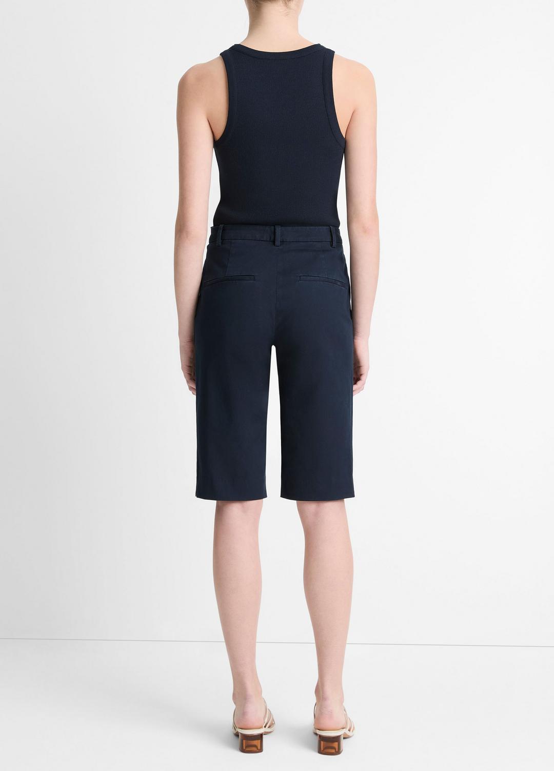 VINCE Women Italian Stretch-Cotton Chino Short in Shorts COASTAL BLUE