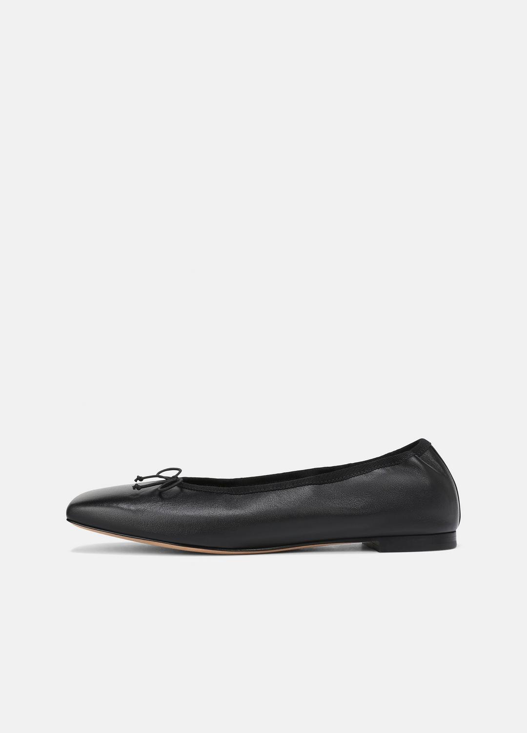 VINCE Women Darla Leather Ballet Flat in Loafers & Flats BLACK