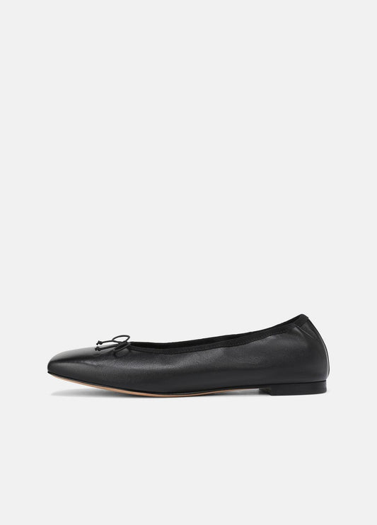 VINCE Women Darla Leather Ballet Flat in Loafers & Flats BLACK