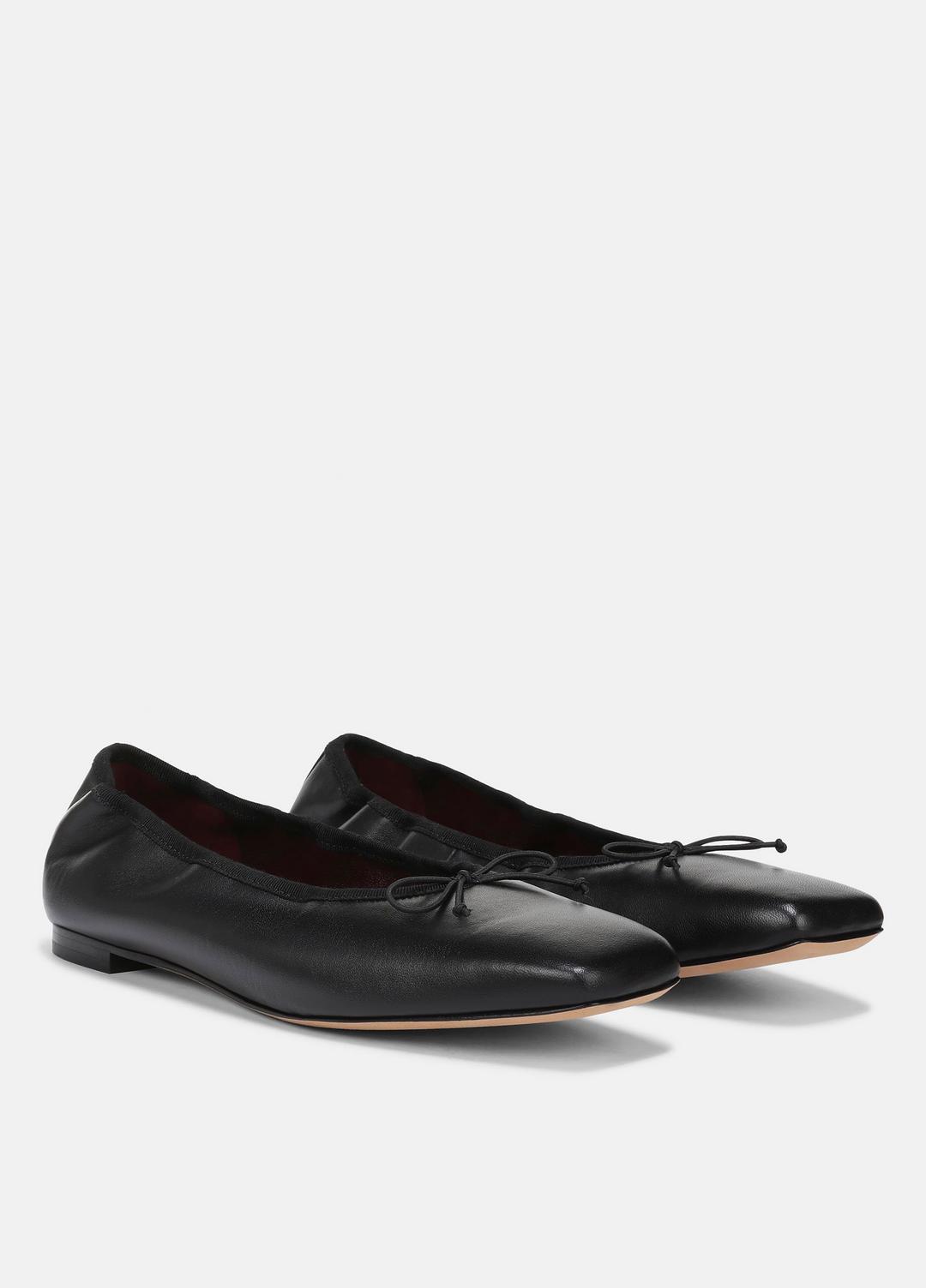 VINCE Women Darla Leather Ballet Flat in Loafers & Flats BLACK