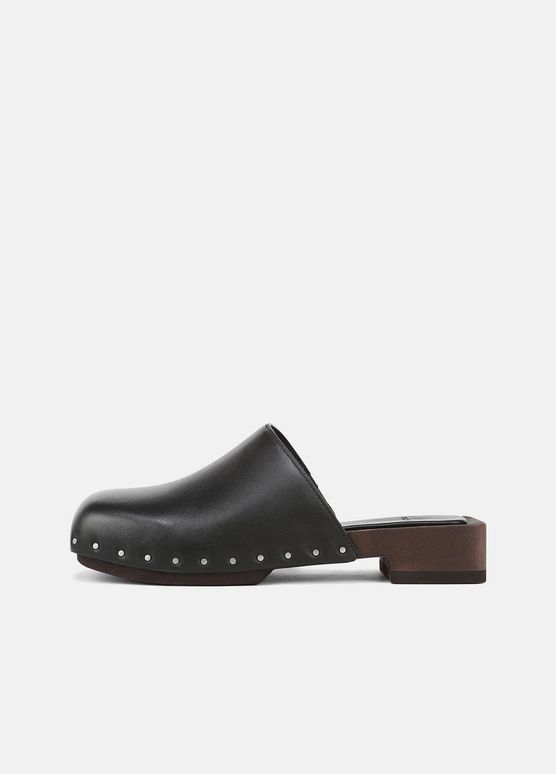 VINCE Women Margarita Leather Clog in Loafers & Flats BLACK