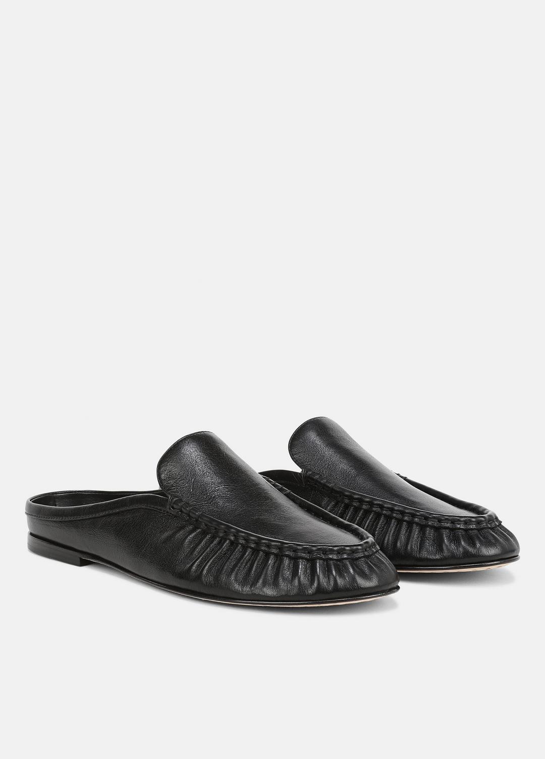 VINCE Women Tevin Leather Mule in Loafers & Flats BLACK