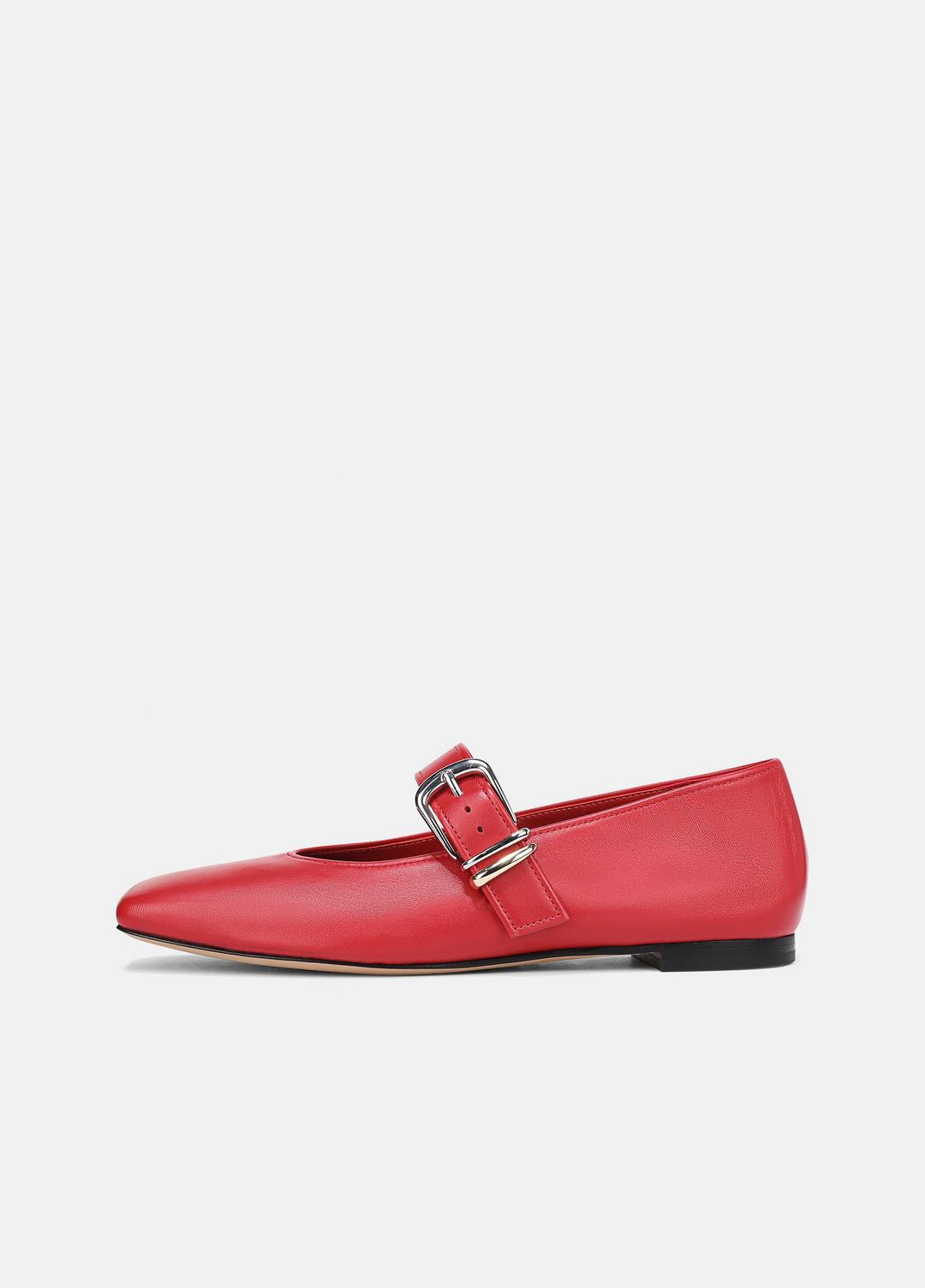 Daniela Leather Mary Jane Flat in Loafers & Flats - CRIMSON | VINCE Women