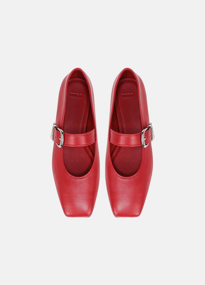 VINCE Women Daniela Leather Mary Jane Flat in Loafers & Flats CRIMSON
