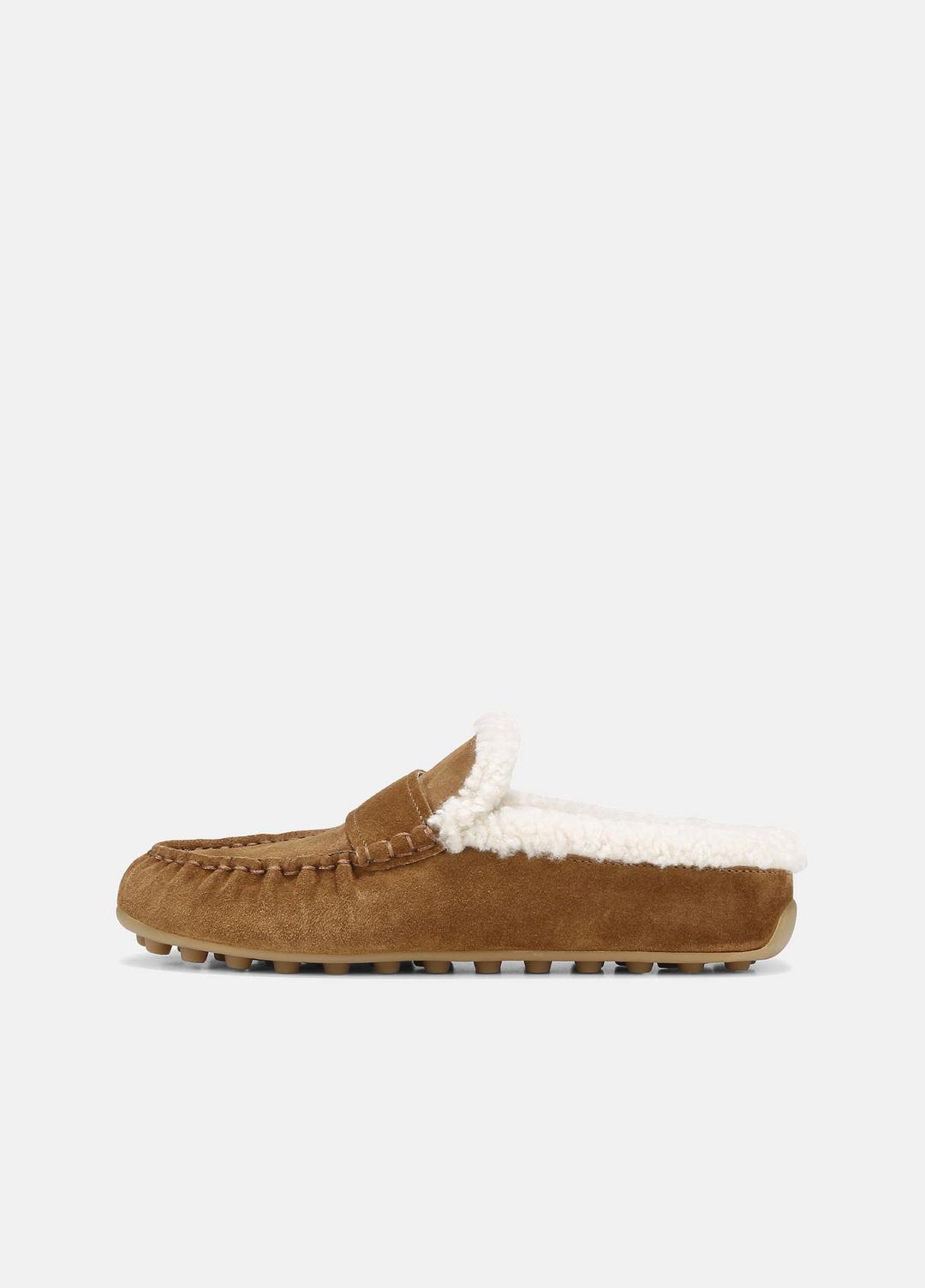 VINCE Women Berkley Shearling Driving Mule in Loafers & Flats ELM WOOD