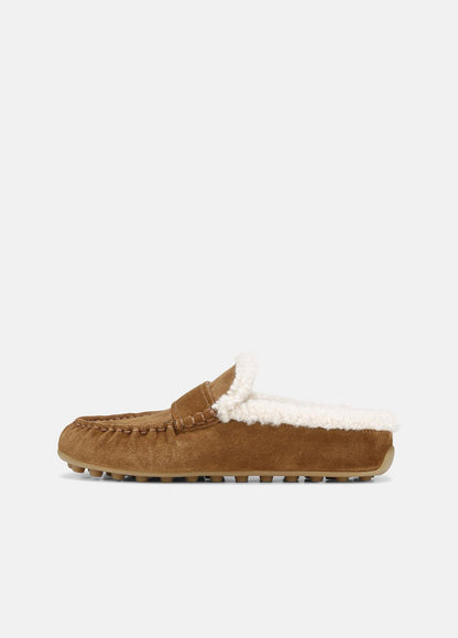 VINCE Women Berkley Shearling Driving Mule in Loafers & Flats ELM WOOD