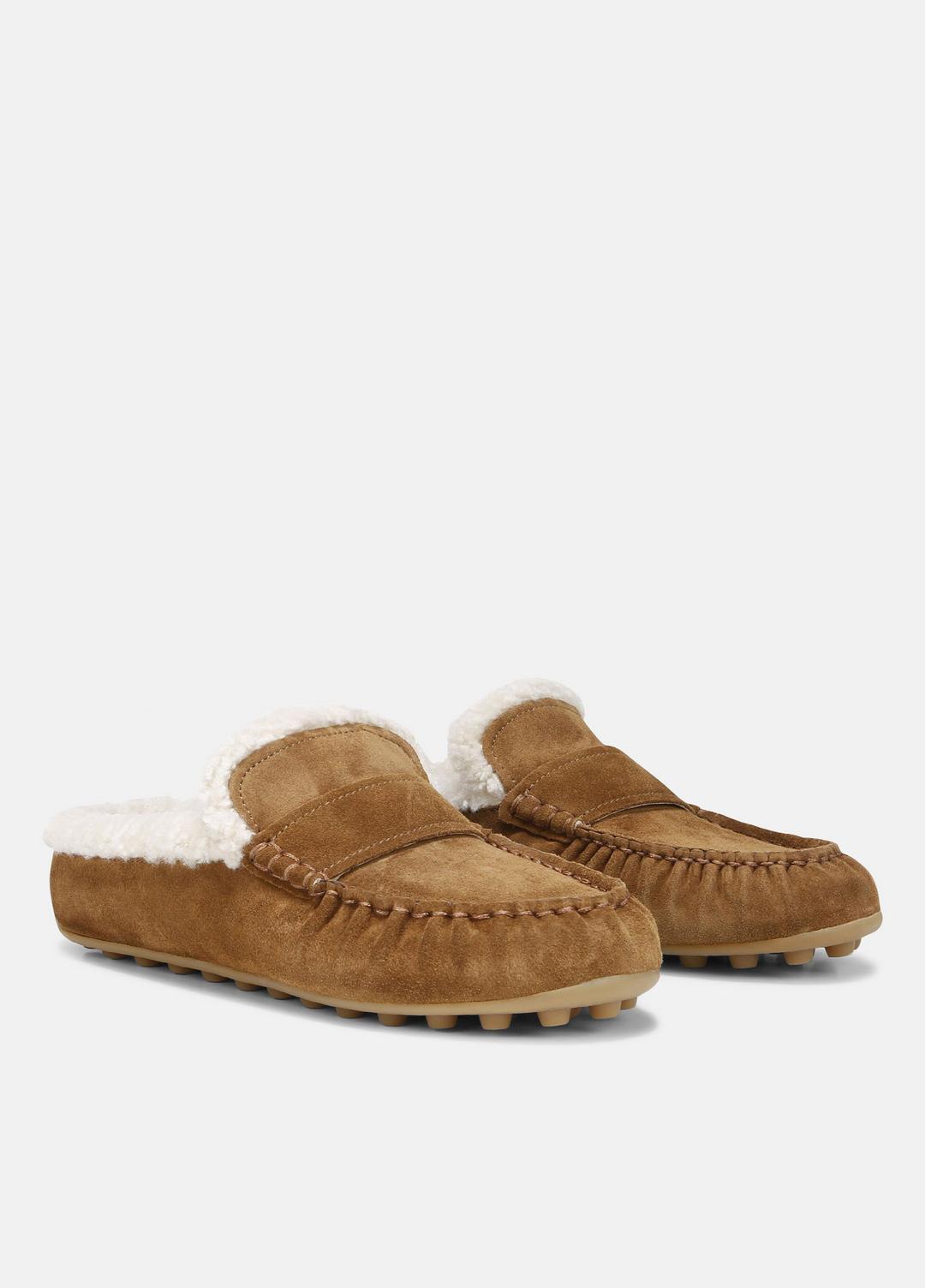 VINCE Women Berkley Shearling Driving Mule in Loafers & Flats ELM WOOD