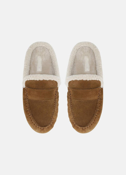 VINCE Women Berkley Shearling Driving Mule in Loafers & Flats ELM WOOD