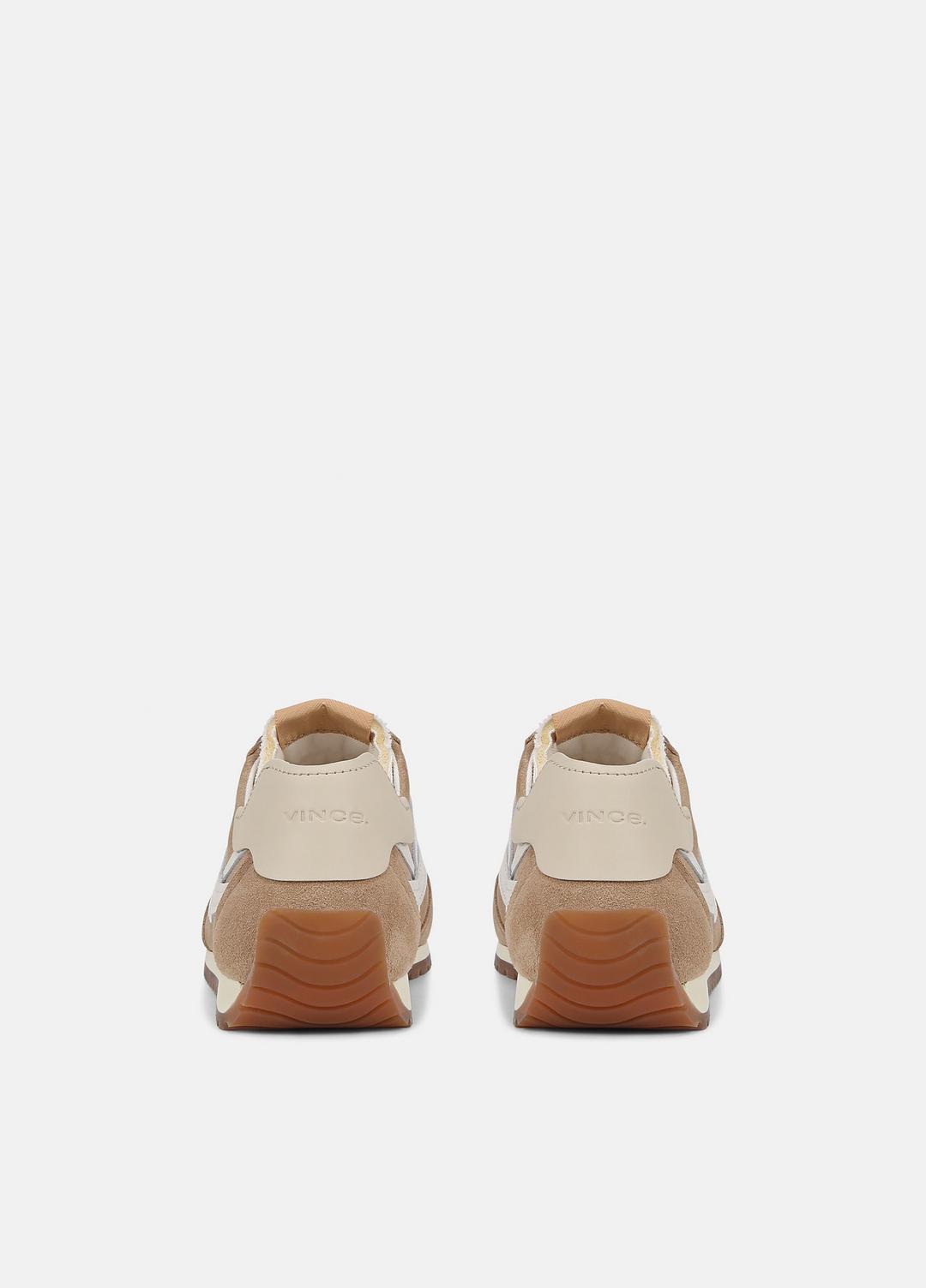 VINCE Women Oasis Suede and Leather Runner Sneaker in Sneakers NEW CAMEL/WHITE FOAM