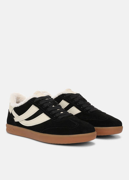 VINCE Women Oasis Suede & Shearling Sneaker in Sneakers BLACK