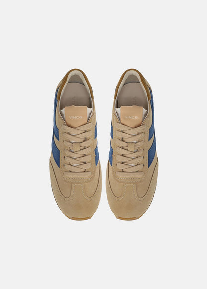 VINCE Women Oasis Suede & Leather Runner Sneaker in Sneakers MOONLIGHT/BILLIARD GREEN