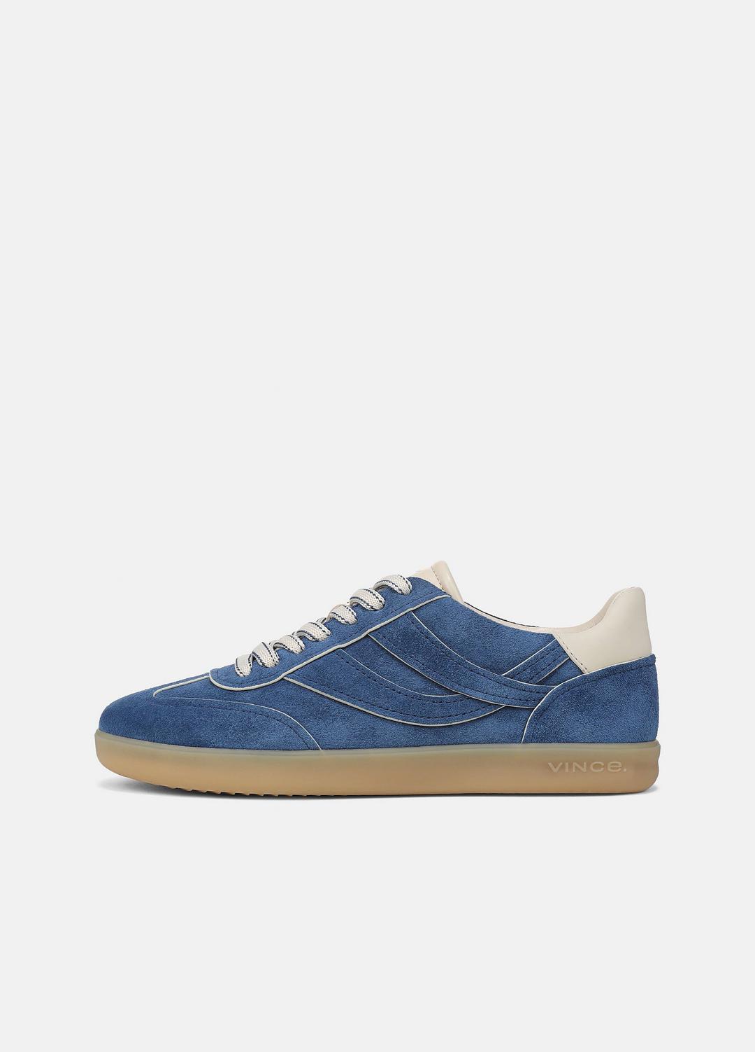 VINCE Women Oasis Contrast-Edge Suede Sneaker in Sneakers INDIGO/FLAX