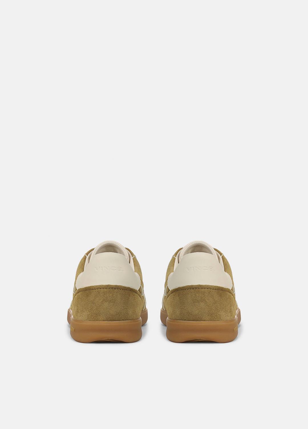 VINCE Women Oasis Contrast-Edge Suede Sneaker in Sneakers OLIVEWOOD/FLAX