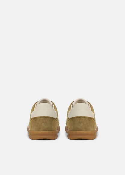 VINCE Women Oasis Contrast-Edge Suede Sneaker in Sneakers OLIVEWOOD/FLAX