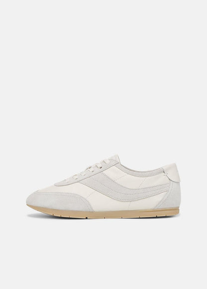 VINCE Women LA Leather & Suede Runner Sneaker in Sneakers HORCHATA/PEBBLE WHITE