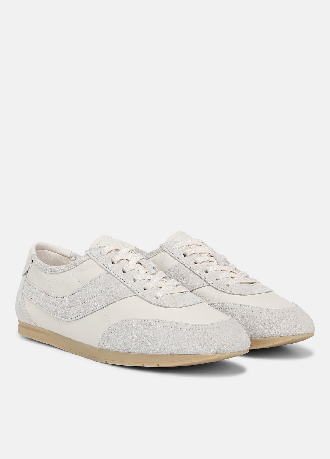 VINCE Women LA Leather & Suede Runner Sneaker in Sneakers HORCHATA/PEBBLE WHITE