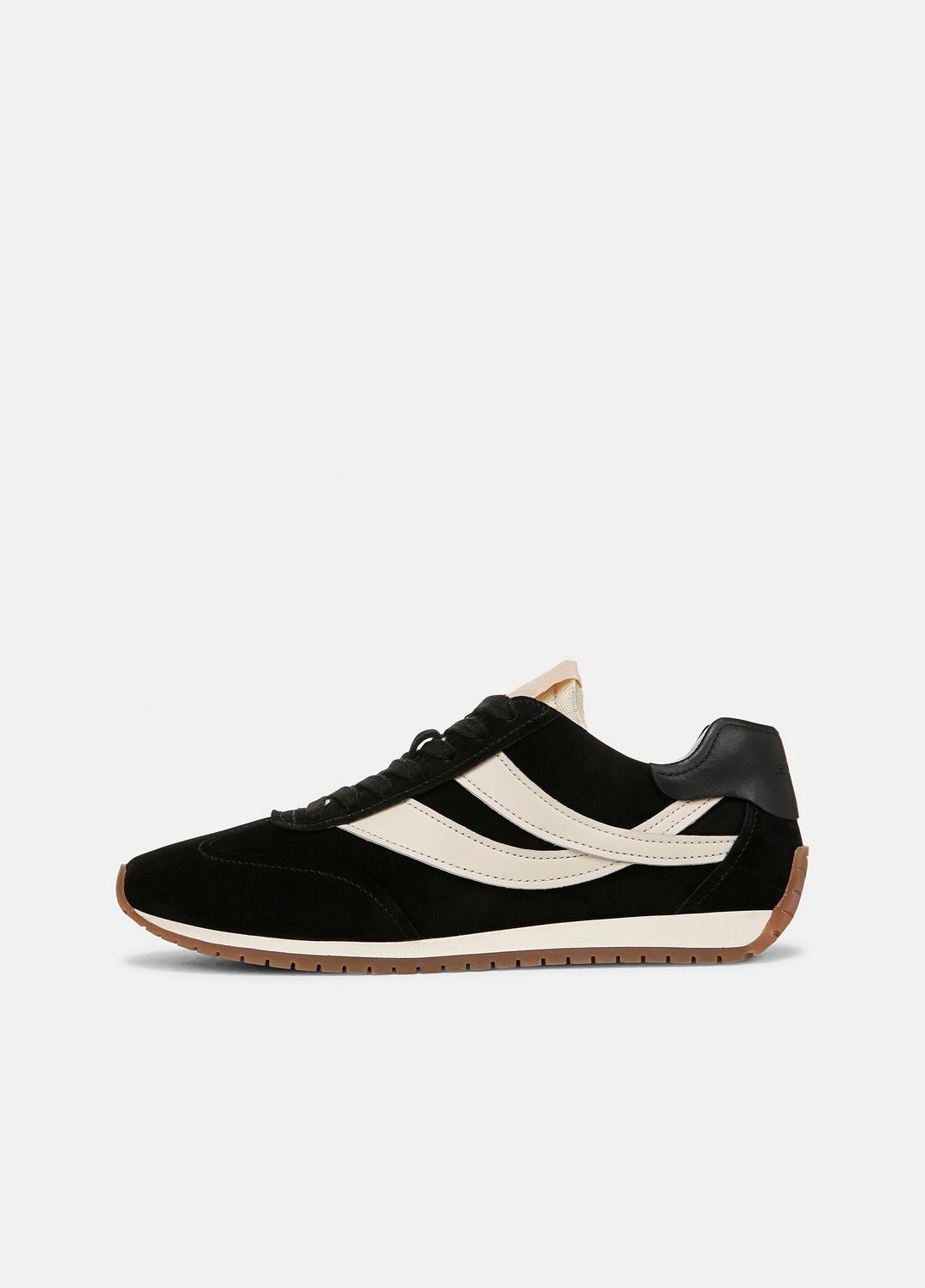 VINCE Women Oasis Suede and Leather Runner Sneaker in Sneakers BLACK