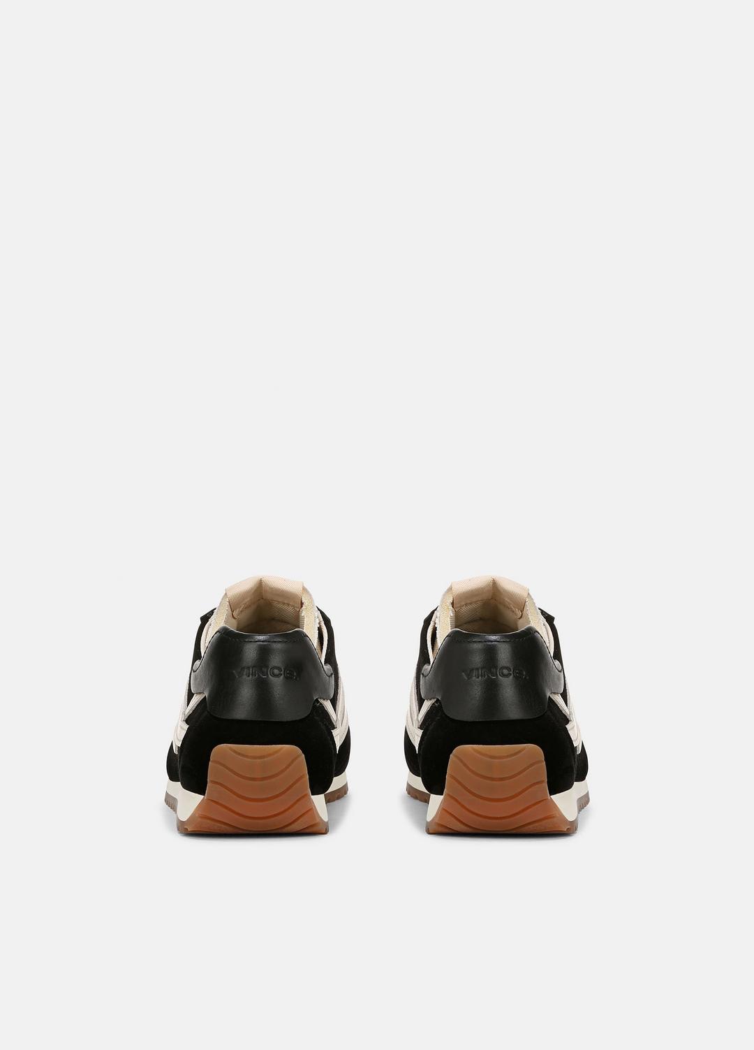 VINCE Women Oasis Suede and Leather Runner Sneaker in Sneakers BLACK