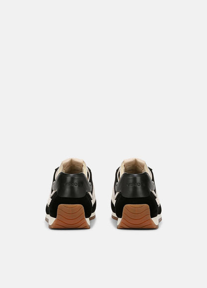 VINCE Women Oasis Suede and Leather Runner Sneaker in Sneakers BLACK