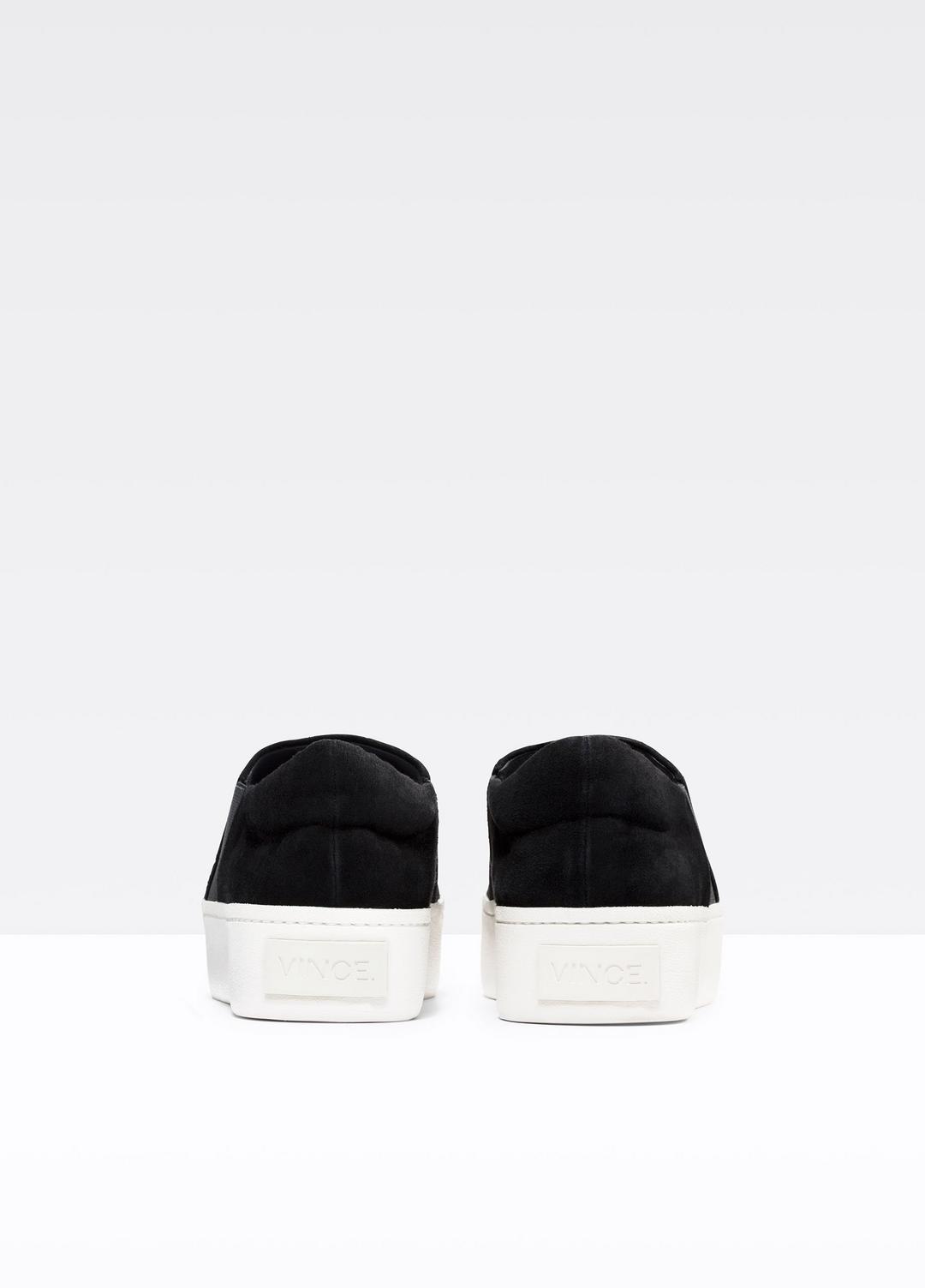 VINCE Women Suede Warren Sneaker in Sneakers BLACK